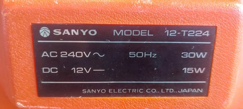 Sanyo Portable Deluxe Model 12-T224 Red Vintage Retro TV Prop Black And White - Picture 17 of 22