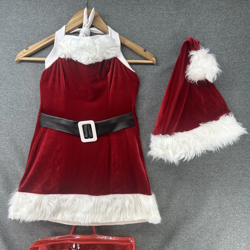 ROMA Mrs Santa Claus Costume Women Small/Medium Velvet Dress Hat Fur Boot Covers - Image 2 of 4