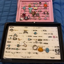 HUGE LOT 90+ Rings Some Vintage Mostly Now Fashion All Costume