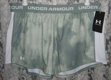 UNDER ARMOUR TECH PLAY UP SHORTS 1390075 GREEN TIE DYE GIRLS YXL NWT
