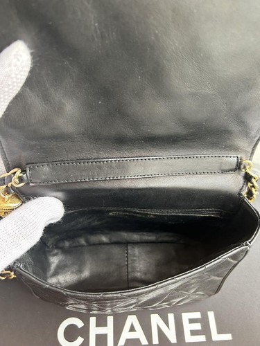 CHANEL Matelasse Fringe Chain Shoulde Bag Umhängetasche schwarz Lammleder - Bild 15 von 24