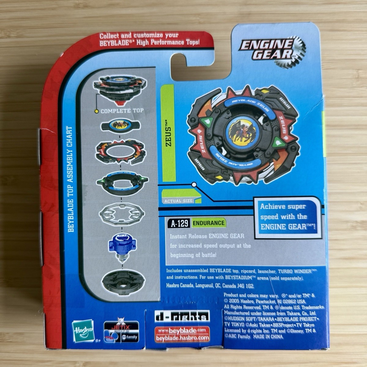 HASBRO Beyblade Zeus A-129 Rare G-Revolution Plastic Gen