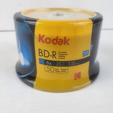 Kodak BD-R 6x 25GB 135min Blu-ray Recordable Discs 50 Pack Spindle Blank New