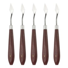 5pcs Painting Palette Knife 1.18 x 0.51 Inch Stainless Steel with Plastic Handle