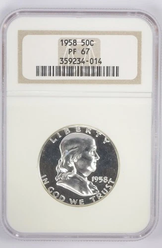 New Listing1958 Franklin Half Dollar 50c Proof ~ NGC PF 67