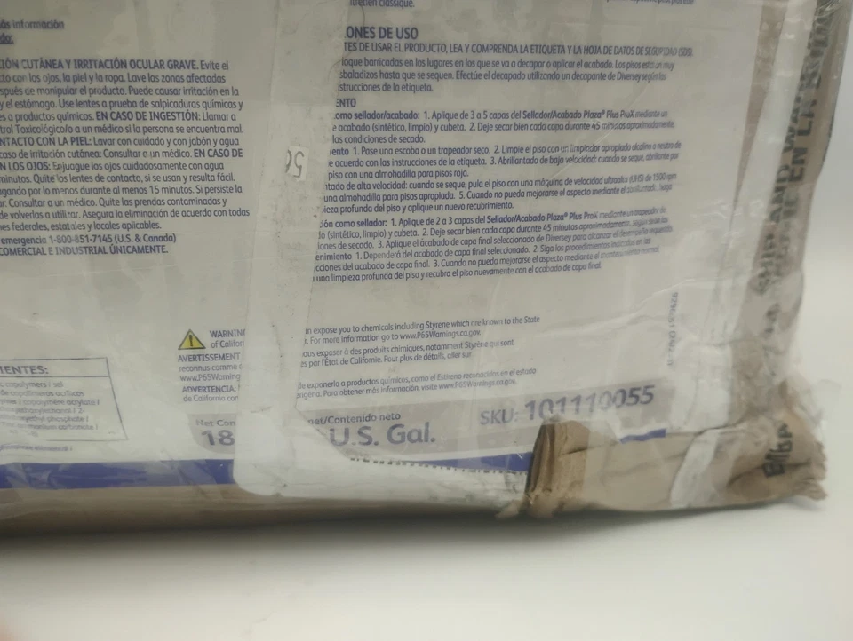 Diversey 101110055 Plaza Plus ProX Floor Finish,5 Gal., Hard Surface Sealer - Image 2 of 4