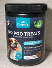 Chewia No Poo Coprophagia Treats Probiotics Chews for Dogs Duck Flavor 10/2026