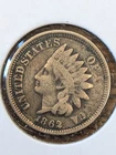 1862 Indian Head Penny Coin - Copper Bronze