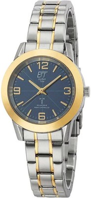 Funk-Solaruhr ETT Gobi Damenuhr 34mm 5 Bar Edelstahl Bi-Color ELS-11506-32M