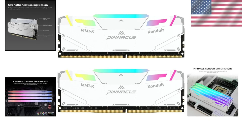 RGB Light 16GB DDR4 RAM 3600MHz Dual Module Kit for Ultimate Gaming Systems - Image 2 of 4