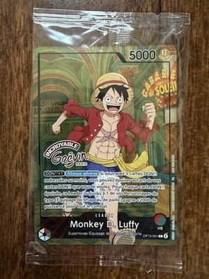 IN HAND One Piece TCG Card - Monkey D. Luffy OP13-001 - Grévin Paris Museum