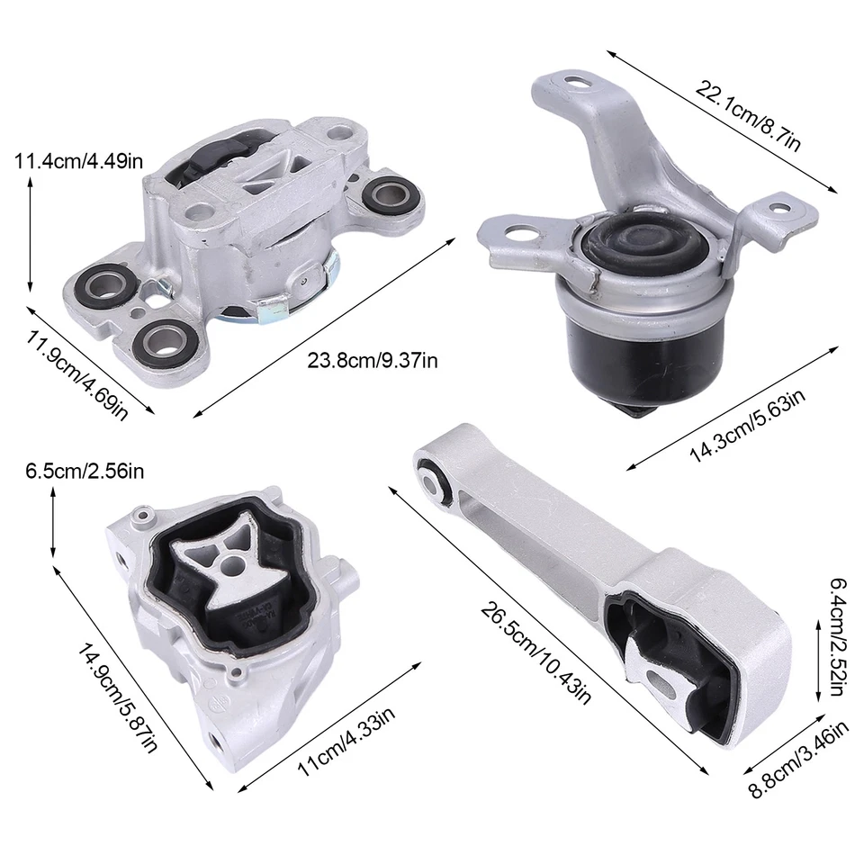 Montaje de puntal de motor, transmisión y par 4 piezas 07-16 para Volvo S60 S80 V70 XC60 XC70 Foto 3 de 4
