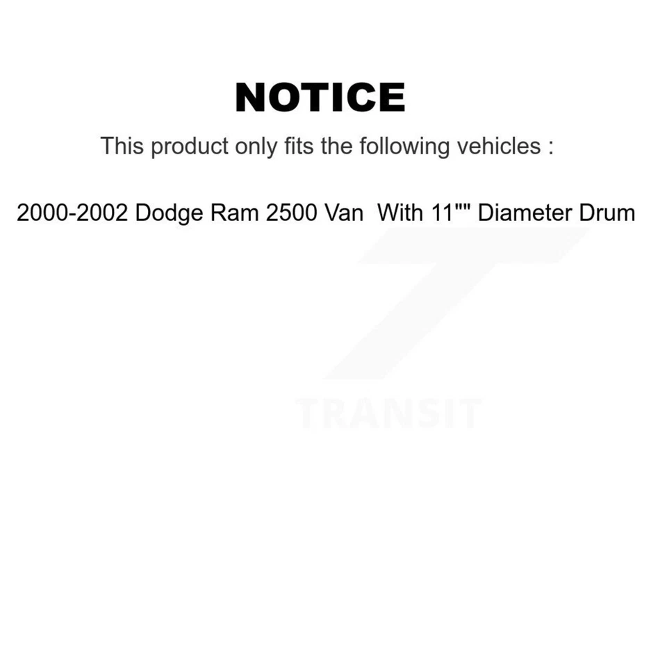 Front Rear Ceramic Brake Pads And Drum Shoes Kit For Dodge Ram 2500 Van - Image 2 of 2