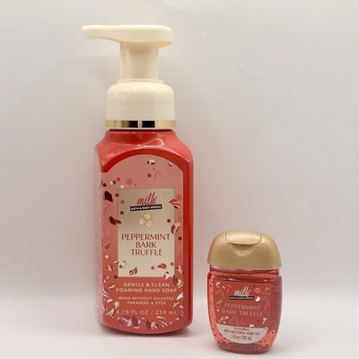 Bath & Body Works Foaming Hand Soap & PocketBac Hand Gel Peppermint Bark Truffle
