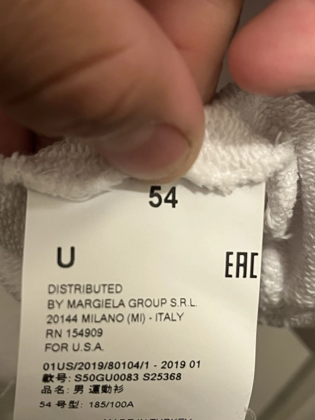 Felpa con cappuccio stereotipo bianca Maison Margiela taglia 54