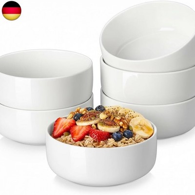 MALACASA Müslischalen 6er Set, 640ml Suppenschalen Porzellan Salatschüssel Set D