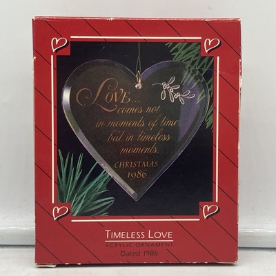 1986 Hallmark Timeless Love Acrylic Christmas Ornament - FREE SHIPPING