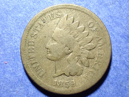 1859 Copper Nickel Indian Cent  Good