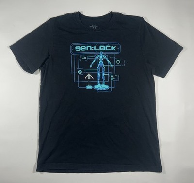 Rare Rooster Teeth gen:LOCK Anatomical Schematic Black T-Shirt Men s Large L