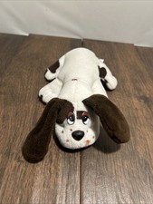 Pound Puppies Newborn 8" White With Brown Spots Plush 1984 Vintage