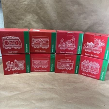 Christmas Train Vintage 1998 Home Towne Express Train 8 Pc Set JCP Village