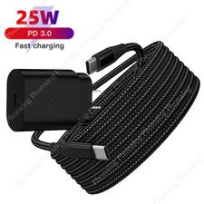 25w Type USB-C Super Fast Wall Charger 10FT Cable For Samsung iPhone 15 16e 17