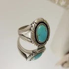 Vintage 90s Turquoise Sterling Silver Heavy Ring