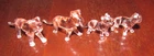 Vintage Murano Italy Pink Art Glass Miniature Tiger Figurine Set (4 pcs)