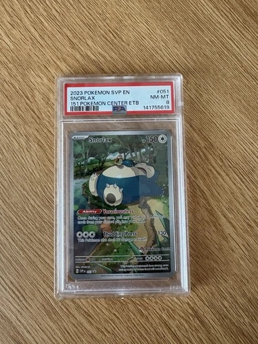 Pokemon Center 2023 Scarlet & Violet Snorlax Promo Stamp #SVP051 PSA 8
