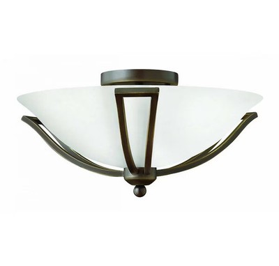 Hinkley 4660OB-OPAL 8'' 2-Light Bath Semi Flush in Olde Bronze & Opal
