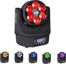 6x15W Mini Bee Eye Moving Head DJ Light, 90W LED RGBW Stage Light Rotate Beam