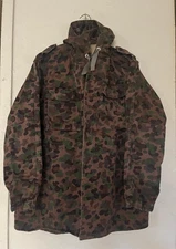 Vintage 70's Austrian military Army  pea dot Erbsentarnmuster camo jacket L