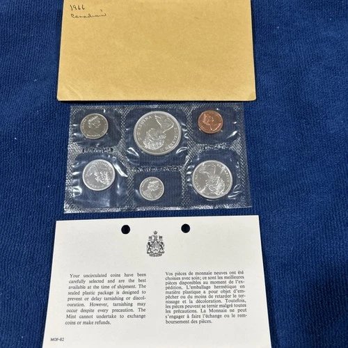 1966 Royal Canadian Coin Set Uncirculated, Sealed Silver Mint 80% Silver W/COA