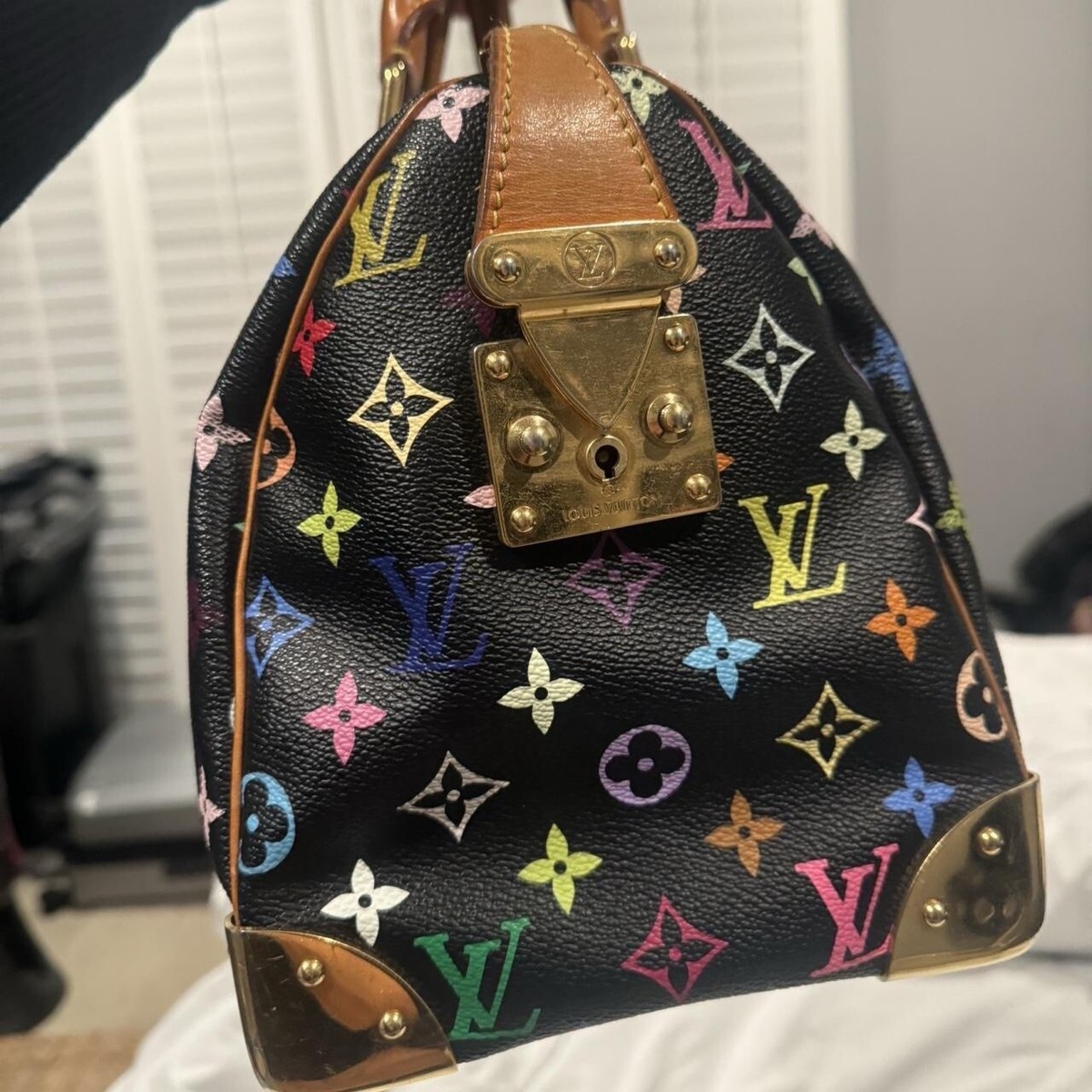 【希少】LOUIS VUITTON Multicolore Monogram Speedy 30 Vintage LOUIS VUITTON Speedy 30 Monogram Multicolor Satchel Bag Black