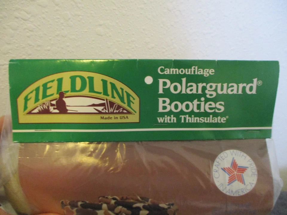NOS VINTAGE FIELDLINE DUCK CAMO POLARGUARD THINSULATE BOOTIES sz 8-10 (UNOPENED) - Image 4 of 4