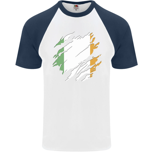 Zerrissen Irland Flagge Irisch St Patricks Day Fußball HERREN S/S Baseball T - Picture 47 of 50