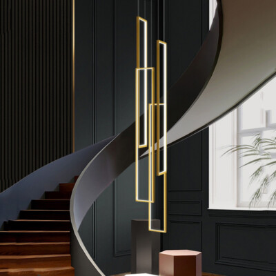 LED Pendant Light Home Gold Light Hotel Ceiling Lamps Stair Chandelier Lighting
