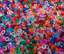 Lot 2,000 Assorted Transparent 6mm Faceted Rondelle Spacer Plastic Craft Beads