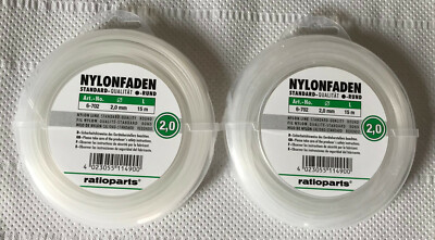 2x Faden Mähfaden 15m p. für Matrix BMT 750 Benzin Rasentrimmer Freischneider