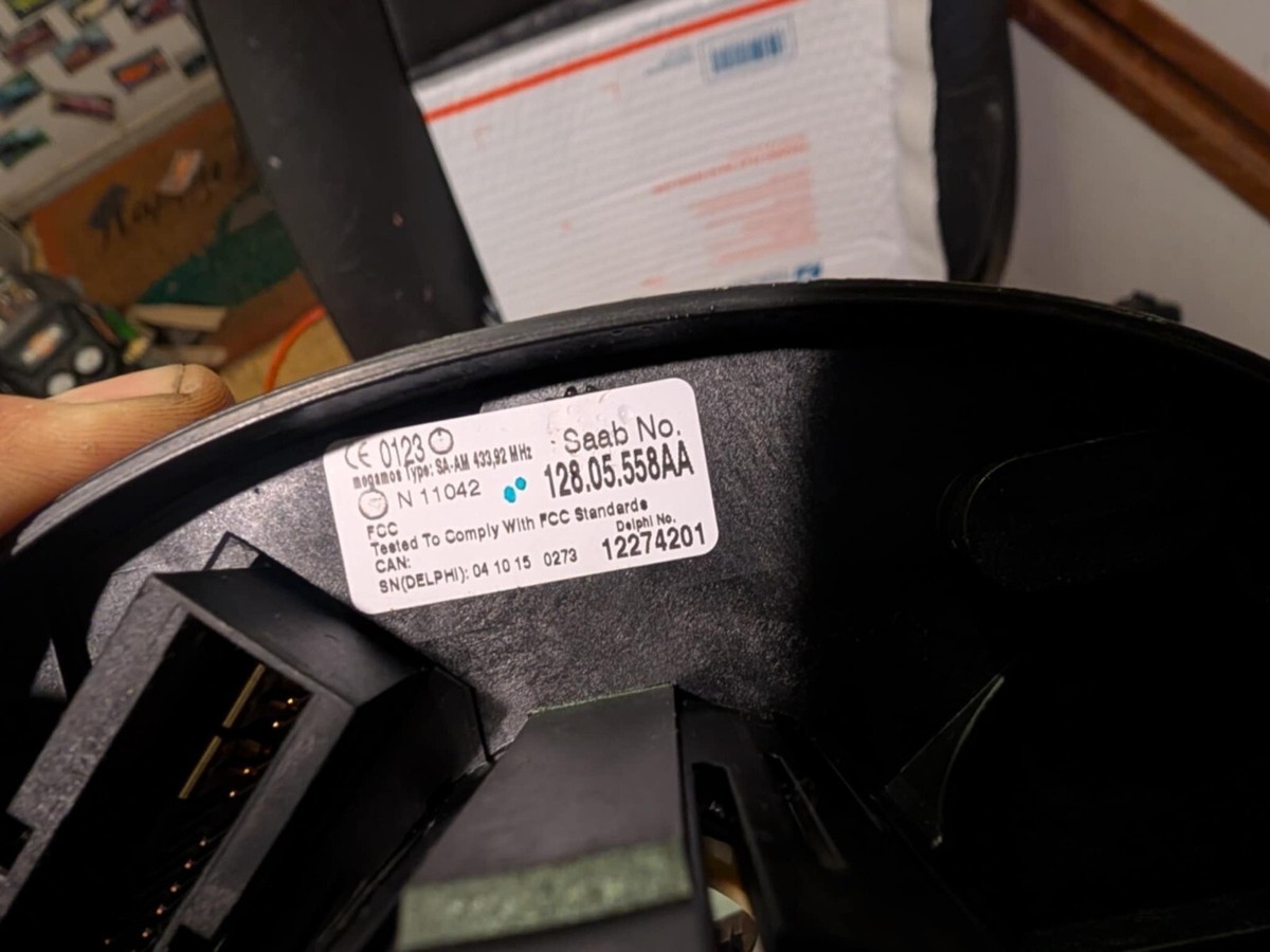 SAAB 9-3 CIM COLUMN INTEGRATED MODULE Used, W/ 1 Key 12847563