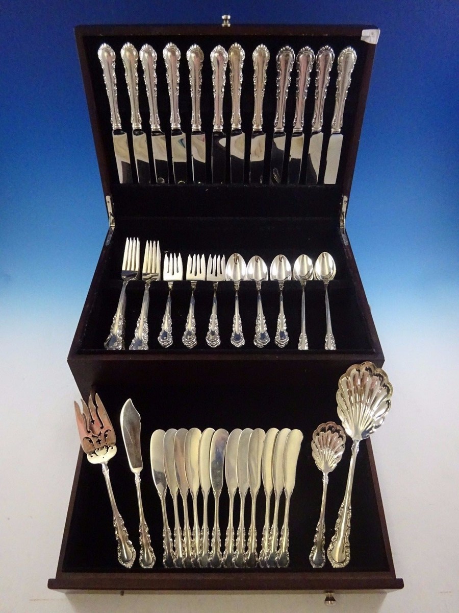 Georgian Rose by Reed & Barton Sterling Silver Dinner 12 Flatware Georgian Rose by Reed & Barton Sterling Silver Dinner 12 Flatware
