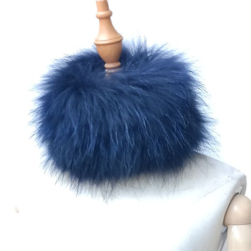 Women's Headband 100% Genuine Fox Fur Knitted Neck Warmer Furry Fur Hairband - Picture 29 of 31