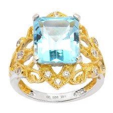 De Buman Two-tone Silver Rectangle 7.74ctw Sk...