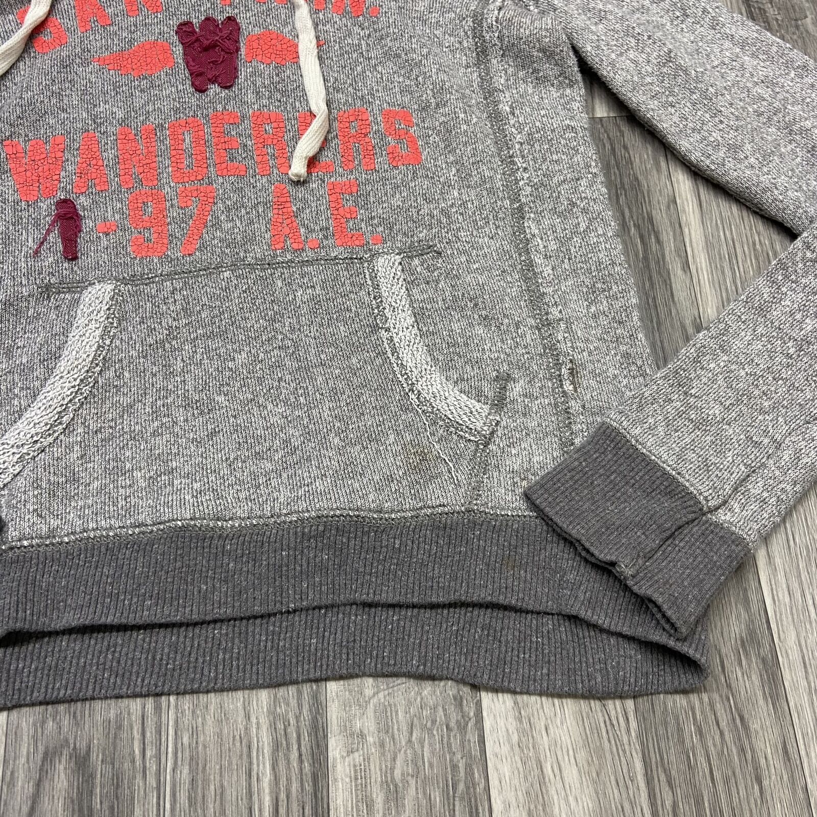 AMERICAN EAGLE Pullover Drawstring Tie Grey Sweat… - image 9