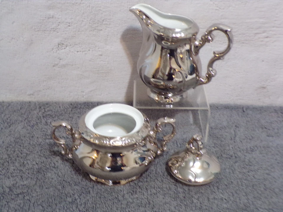 Набор сливок и сахара Bavaria GKC 40 & 41 керамический фарфор платиновое покрытие - Изображение 2 из 4