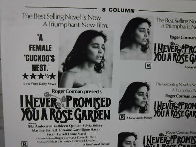I NEVER PROMISED YOU A ROSE GARDEN Movie Mini Ad Sheet VTG Advertising Poster