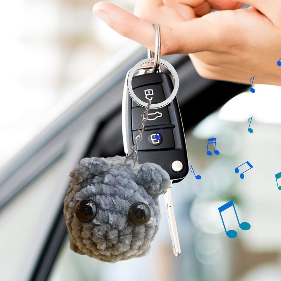 Crochet Plush Sad Hamster Meme Key Rings for Car Keys Backpack Handbag