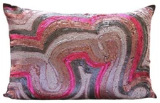 Lumbar Cushion Cover Pink Set of 2, Bed Decor Silk Modern - Wonder Lust