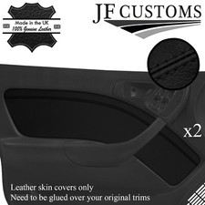 BLACK STITCH LEATHER 2X REAR DOOR CARD TRIM COVERS FOR SUBARU LEGACY MK2 94-99