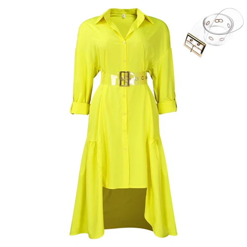 Women's Elegant Lapel Maxi Long Dress Casual Fashion Solid Shirt Club Dress - Bild 5 von 35